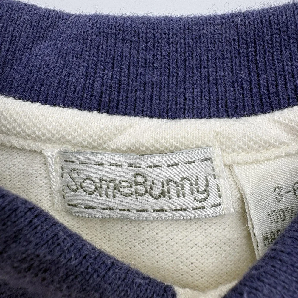 SomeBunny Romper Boys 3-6M Blue Sailor‎ Bear Nautical Snap Knit One Piece
